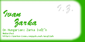 ivan zarka business card